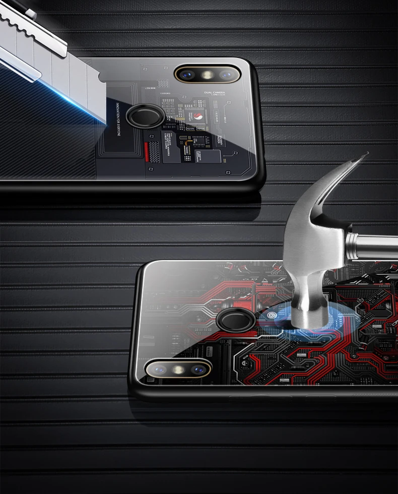 Case for Xiaomi Mi 9/ Xiaomi Mi 9 SE Tempered Glass Case for Xiaomi Mi9/ Xiaomi Mi 9SE Mi9 Case Color Simple Anti-fall Cover