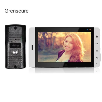 

FREE SHIPPING Home phone Wired 7" TFT LCD White Touch Screen Video DoorPhone Intercom System With Metal Outdoor Camera IN STOCK