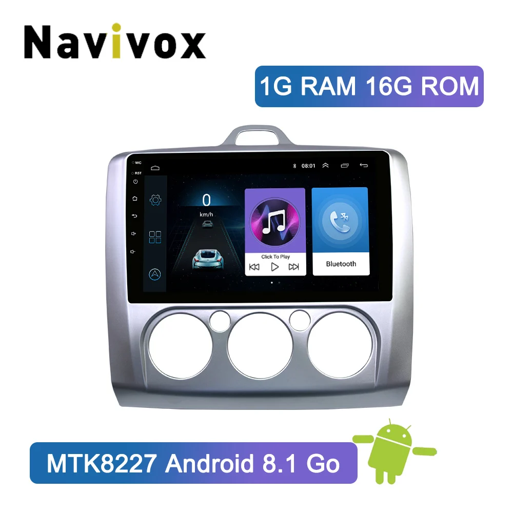 Navivox 2 Din Android 8,1/9,0 Автомобильный мультимедийный gps навигатор для Ford Focus 2 3 2004-2011 Exi MT с WiFi Автомобильный DVD Радио стерео