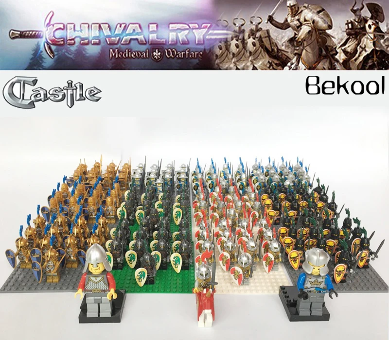 

13pcs/lot Castle Kingdom Dragon Lion Knight W sword Shield Fantasy Era Golden Knights compatible brick blocks toys