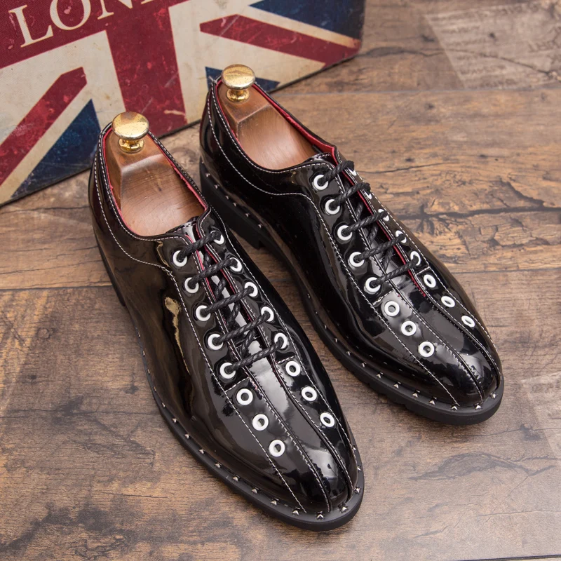 gold wedding men patent leather shoes italian pointed silver designer dress male footwear fashion brogue oxford shoes for men (23)