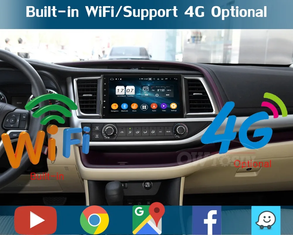 10," ips Android 9,0 8 ядерный 4G+ 64G Автомобильный мультимедийный плеер для Toyota Highlander gps Радио CarPlay Parrot