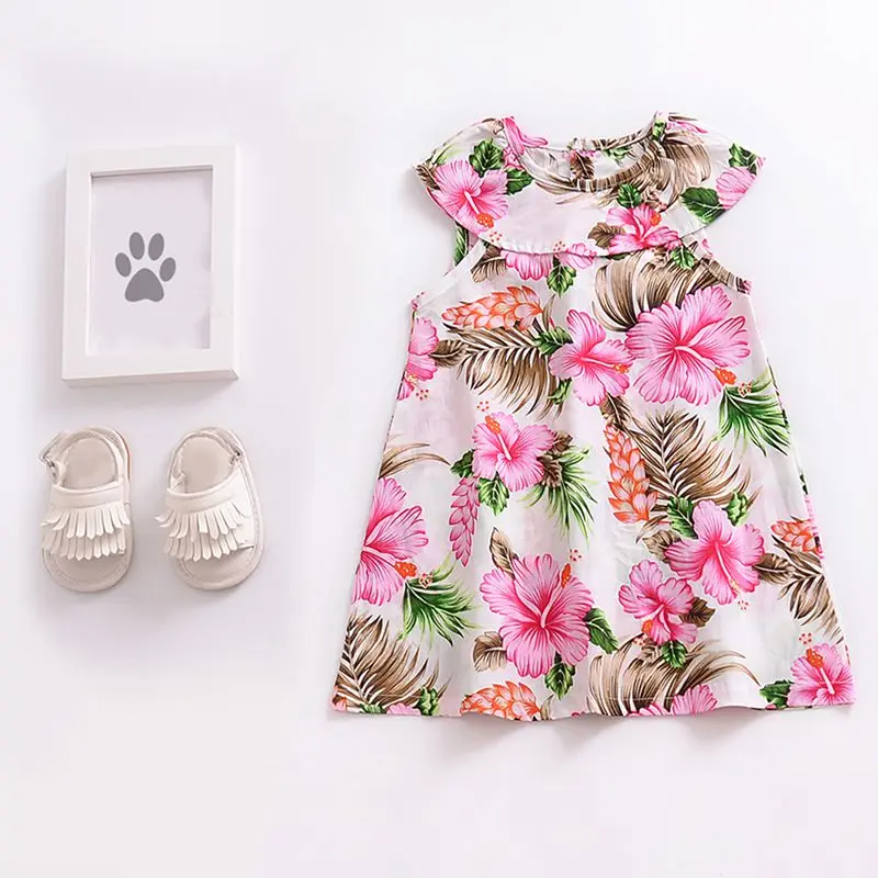 

Baby Girl Dress Sleeveless Floral Princess Casual Dress LOL Toddler Kids Dresses Robe Outfits Summer Clothes 2019 New