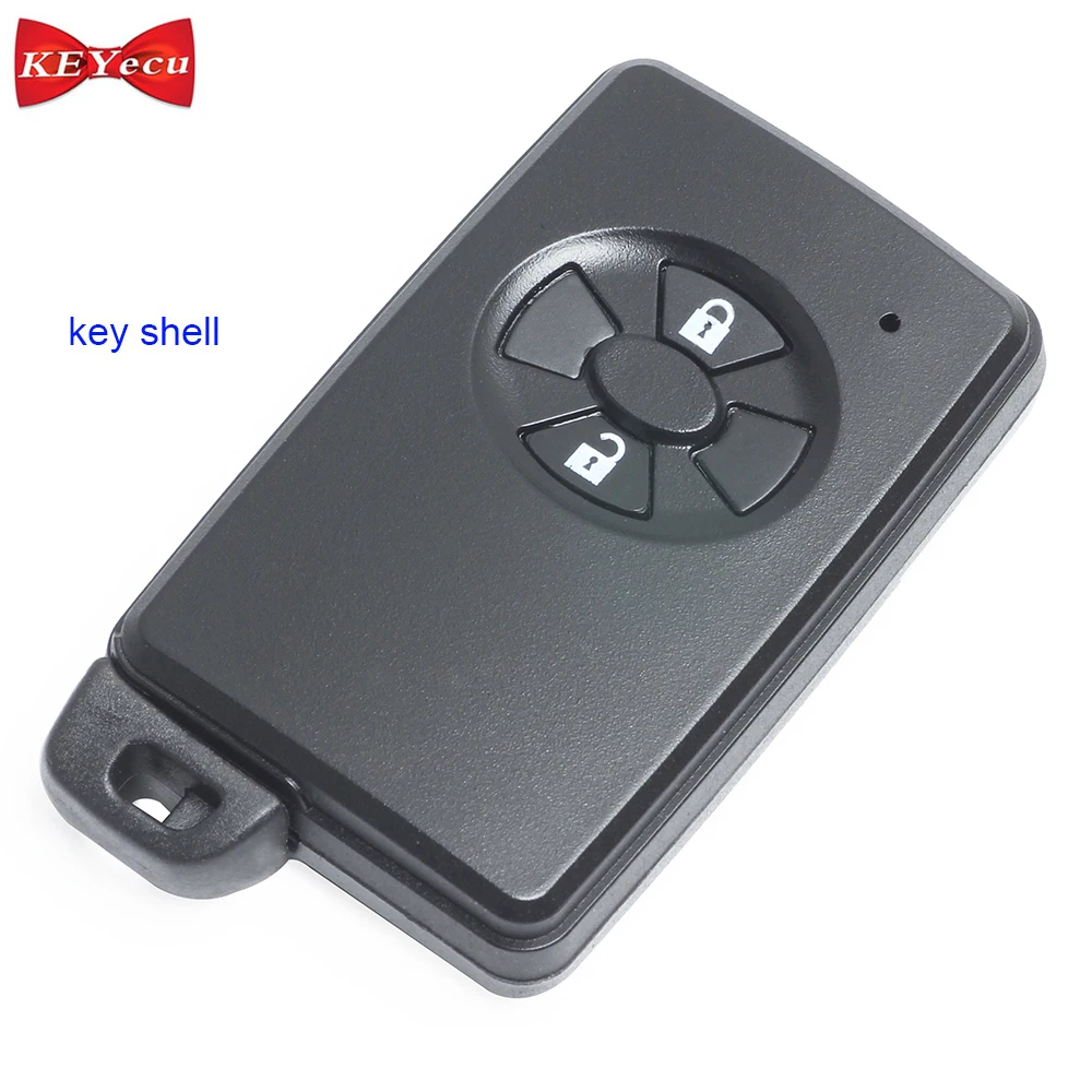 

Keyecu 10pcs for Toyota 2 Button Smart Remote Control Car Key Shell Case Fob Housing Cover Black Color with Uncut Blade