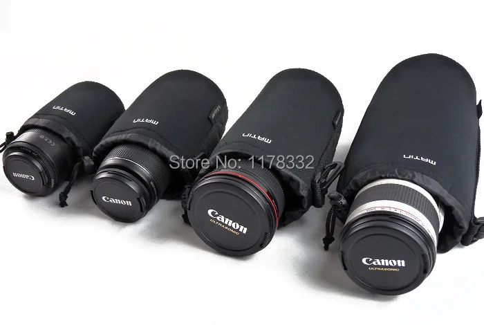 Сумка для объектива DSLR из неопрена, мягкий чехол, наплечный ремень для Canon, Nikon, sony, размер s/m/l/XL