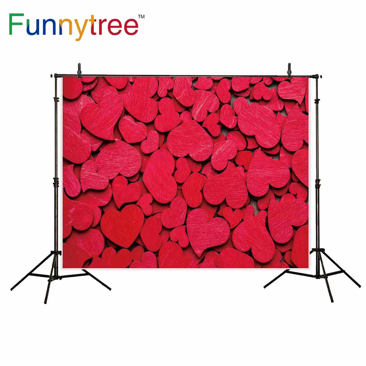 

Funnytree backdrop for photography studio red hearts love Valentine's Day kid background photobooth photographic decor photocall