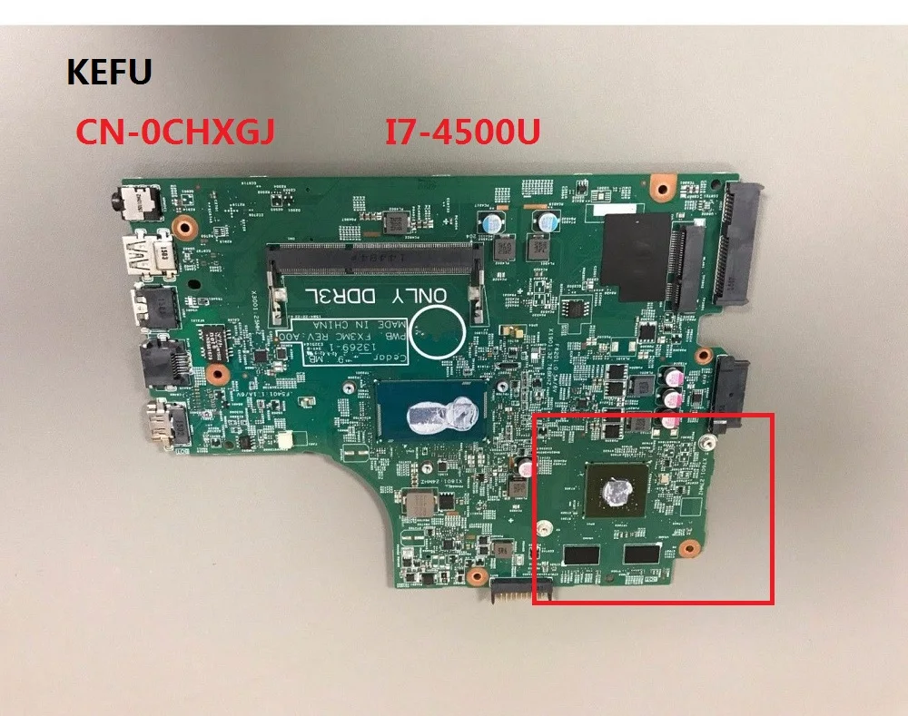 

KEFU FOR DELL FOR INSPIRON 3442 3542 5748 Laptop Motherboard CN-0CHXGJ I7-4500U 13269-1 PWB. FX3MC ALL FUNCTIONS TESTED
