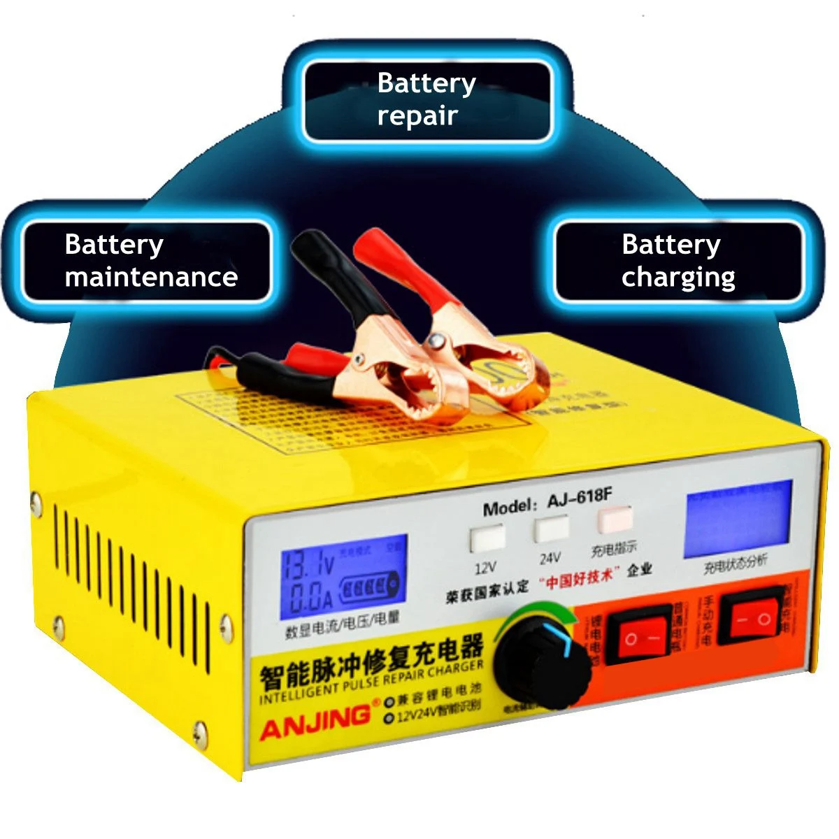 Automatic Intelligent Pulse Repair Type 12V/24V 400Ah Car Battery Charger Aj-618