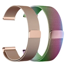 20 мм ремешок для часов Xiaomi Huami Amazfit Bip Молодежные часы 22 мм Миланская петля ремешок для samsung galaxy Watch 46 мм 42 мм браслет