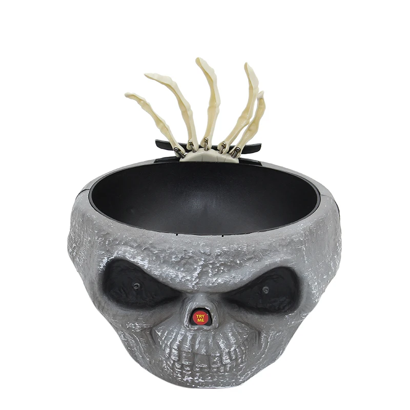Motion And Sound Activated Animated Skeleton Candy Bowl Trick or