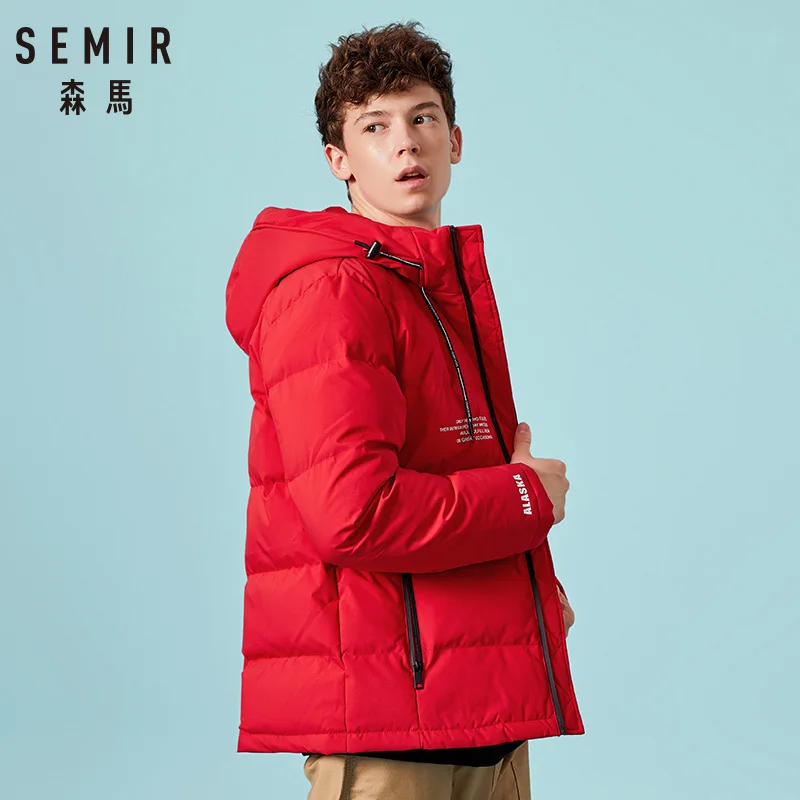 Бренд SEMIR толстый Повседневный модный пуховик для мужчин черный зеленый красный
