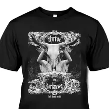 Thrive In Darkness T Shirt - Baphomet Pentagram Satan 666 Metal Horror Left Hand Cheap Sale 100 % Cotton T-Shirts for Boys the left hand of darkness