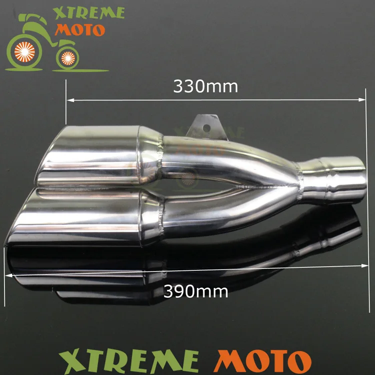 Universal Dual Exhaust Muffler Pipe Slip On For Motorcycle Motocross