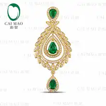 Caimao натуральный 2,12 ct Изумруд 18KT/750 желтое золото 0,75 ct полный разрез ювелирные изделия драгоценный камень-подвеска