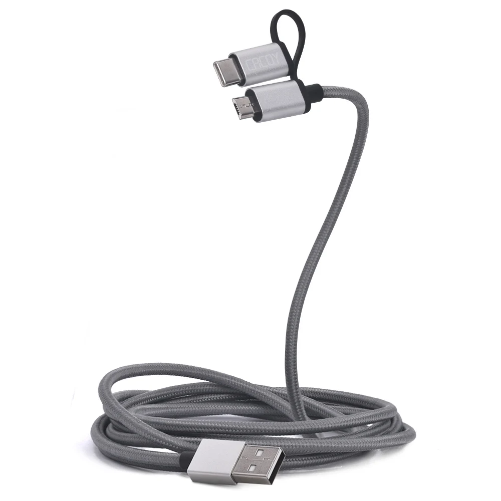 

CACOY Android 2in1 USB Type C Cable Charging Note8 S 9 S 8 C5 C7 [ 2 M - Gray ]