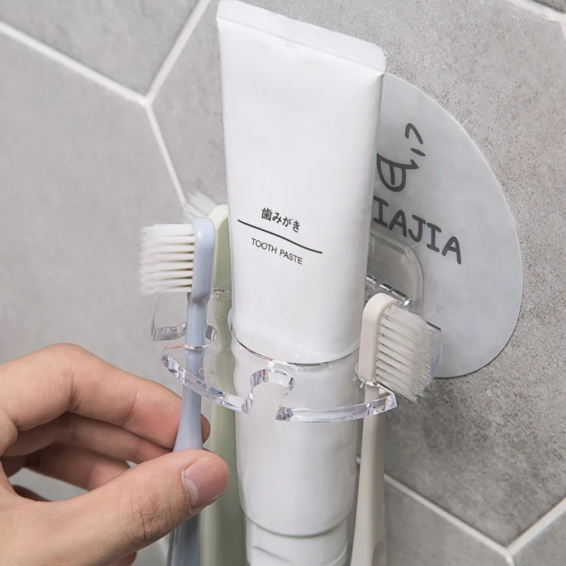 MeyJig 1PC Plastic Toothbrush Holder Toothpaste Storage Rack Shaver Tooth Brush Dispenser Bathroom Organizer Accessories Tools