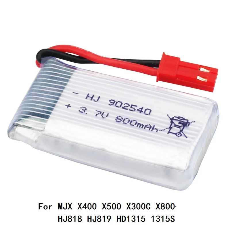 3,7 V 800 mAh литий-полимерный Батарея для Syma X5 X5C X5S X5SC X5HW X5HC X5SW M68 X300 X400 X500 X800 HJ819 3,7 V 800 мА/ч, 902540 25C Батарея - Цвет: Бургундия