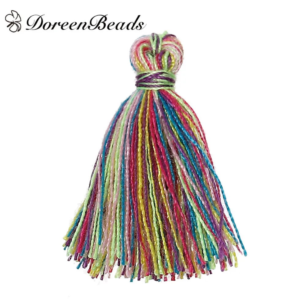 

DoreenBeads Cotton Silky Tassel Multicolor 25mm(1") long, 4 PCs