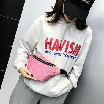 

Women Reversible Mermaid Sequin Waist Fanny Pack Belt Bum Bag Pouch Hip Purse PU Leather Belt Zipper Waist Bag Chest Tote Purse