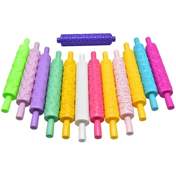 

13pcs Embossed Rolling Pin Non Stick Pattern Plastic Kitchen Roller Mold Rolling Pin Cake Decorating Tools Baking Accessories