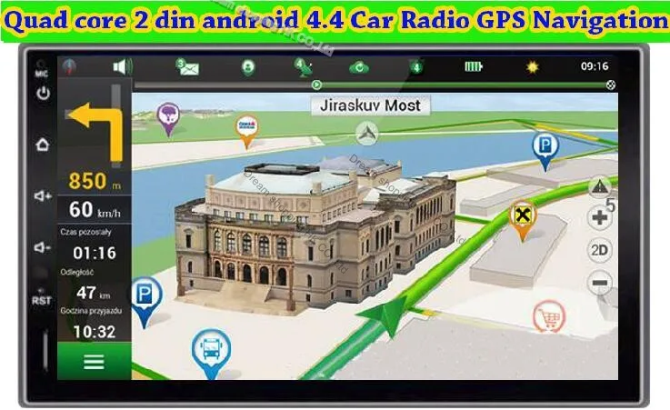  Quad Core 1024*600 Android 4.4 7inch 2 din Car PC Tablet Universal GPS Navigation Radio Stereo Video Player( No DVD)touch screen 