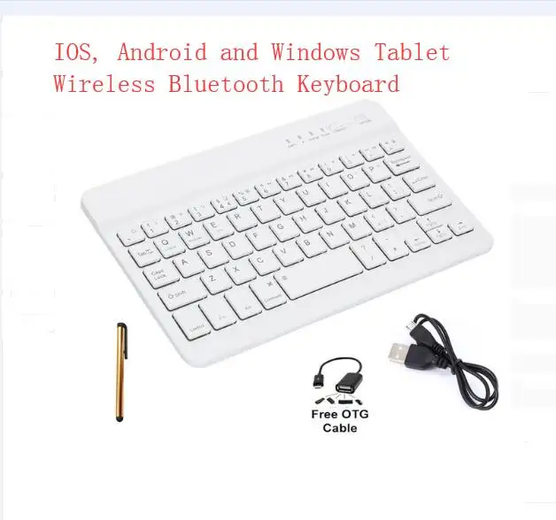 Чехол с клавиатурой Bluetooth 3,0 Для samsung Galaxy Tab A A6 10,1 T585 T580 SM-T580 T580N, универсальный чехол для планшета+ ручка+ OTG - Цвет: white Keyboard