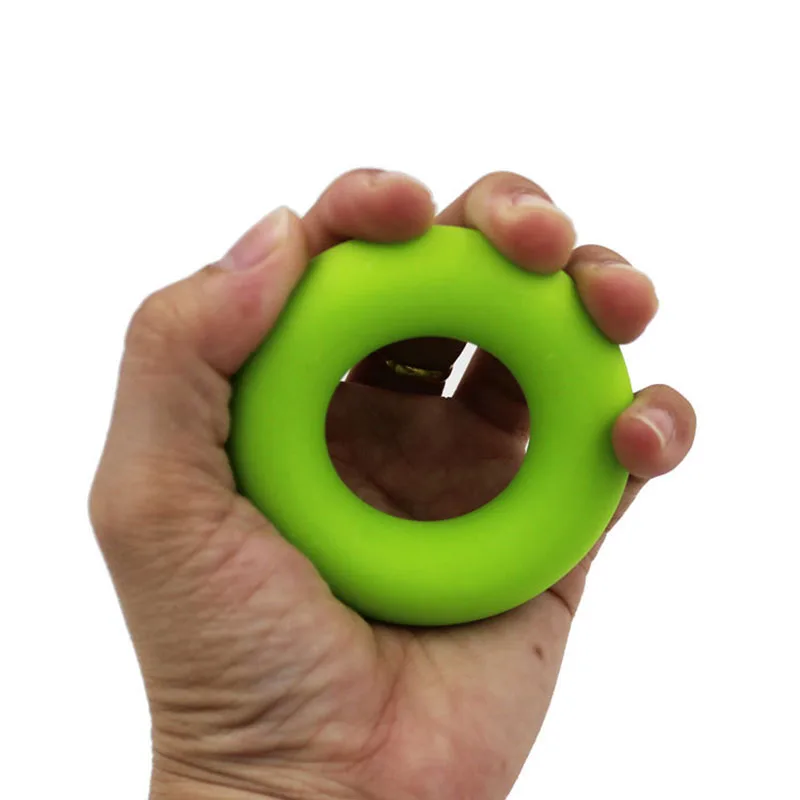 Силиконовая рукоятка для пальцев, портативная рукоятка, кольцо-кистевой эспандер, тренажер для пальцев, крепкая реабилитация, кольцо для снятия стресса, мяч - Цвет: Зеленый