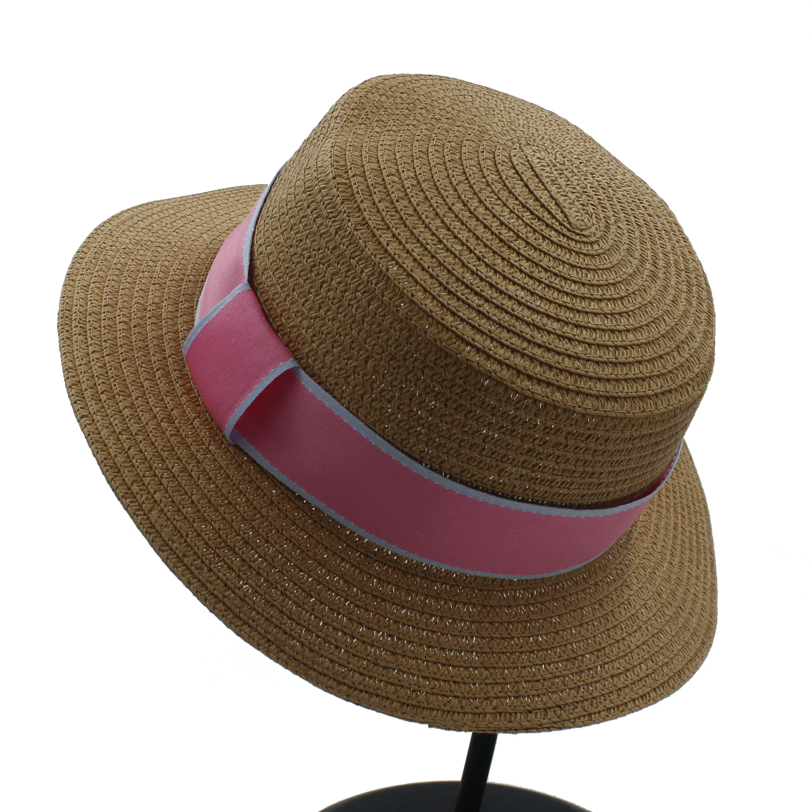 2017 Fashion Toquilla Straw Women Top Flat Dome Chapeu Feminino Beach