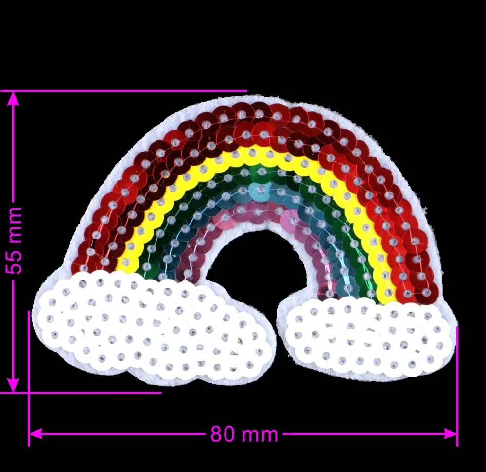 1 шт. блестки большая Радуга железная нашивка вышитая ткань нашивки пришить на одежду аппликации DIY исправление для одежды мотив два размера