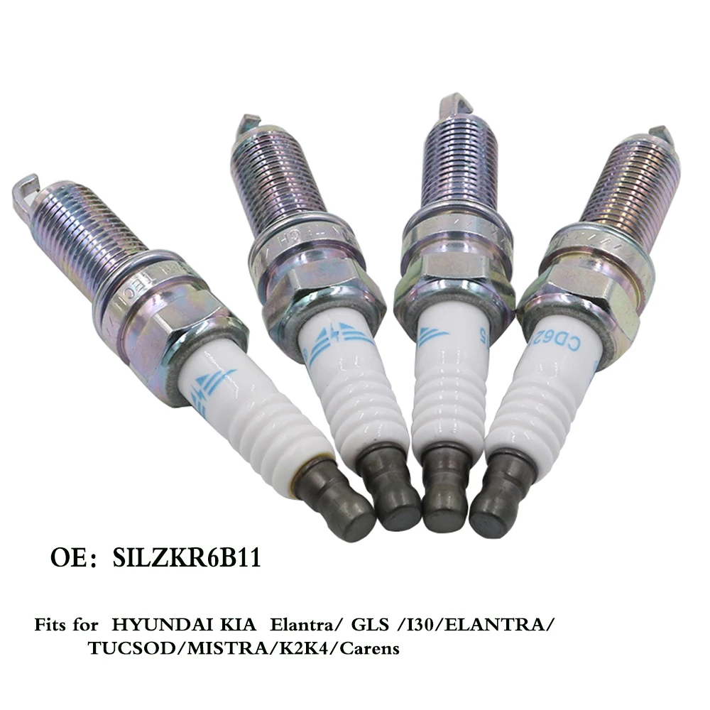 DS 4pcs 18855 10080 SILZKR6B11 Iridium Spark Plugs For Hyundai i20 i30