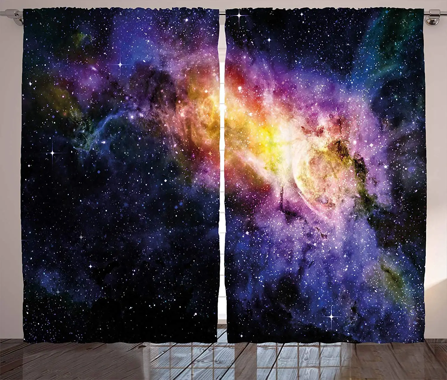 

Galaxy Curtains Nebula Gas Cloud in Space Dust Milky Way in Atmosphere Universe Print Living Room Bedroom Window Drapes
