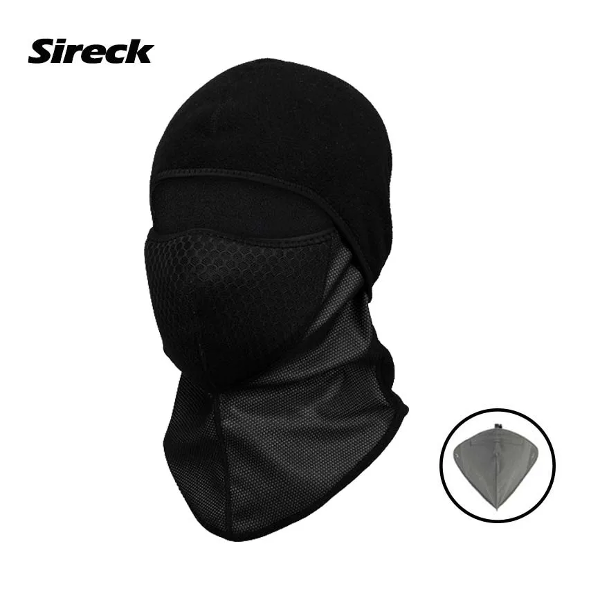 Sireck Winter Cycling Cap Thermal Fleece Cycling Anti-Dust Face Mask Bike Bicycle Skiing Neck Hats Running Head Scarf Bandana - Цвет: LF7156 Black