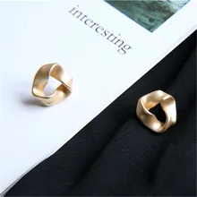 Простые геометрические матовые серьги-гвоздики золотого цвета в стиле ретро, Необычные треугольные серьги для женщин, свадебные ювелирные изделия невесты, подарок