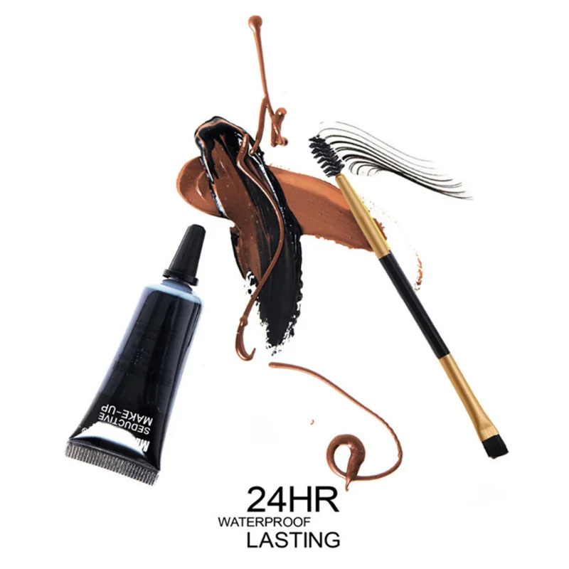 Music Flower, 2 цвета, усилители для бровей, соблазнительные, водостойкие, для бровей, гель с двойным концом, кисть, Длительное Действие, макияж для глаз, набор