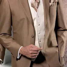 Стиль жениха смокинги хаки жениха заостренный лацкан Лучший человек костюм для жениха свадьба Выпускной ужин костюмы(куртка+ брюки+ галстук+ жилет