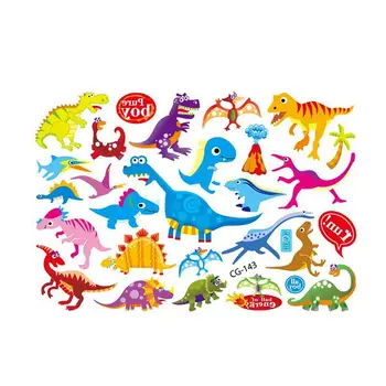 

Lovely Waterproof Temporary Tattoo Toy Cartoon Dinosaurs Cute Water Transfer Body Art Temporary Stickers Toys for Children Kids