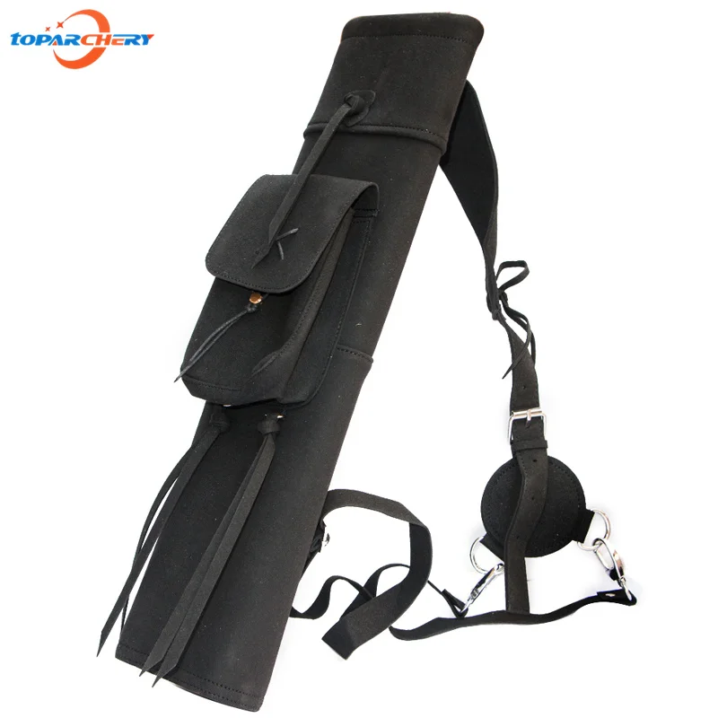 Cow Leather Archery Arrow Quiver for Hunting Shooting Accessories Bow & Arrow Adjusted Belt Shoulder Hanging Arrow Holder Bag