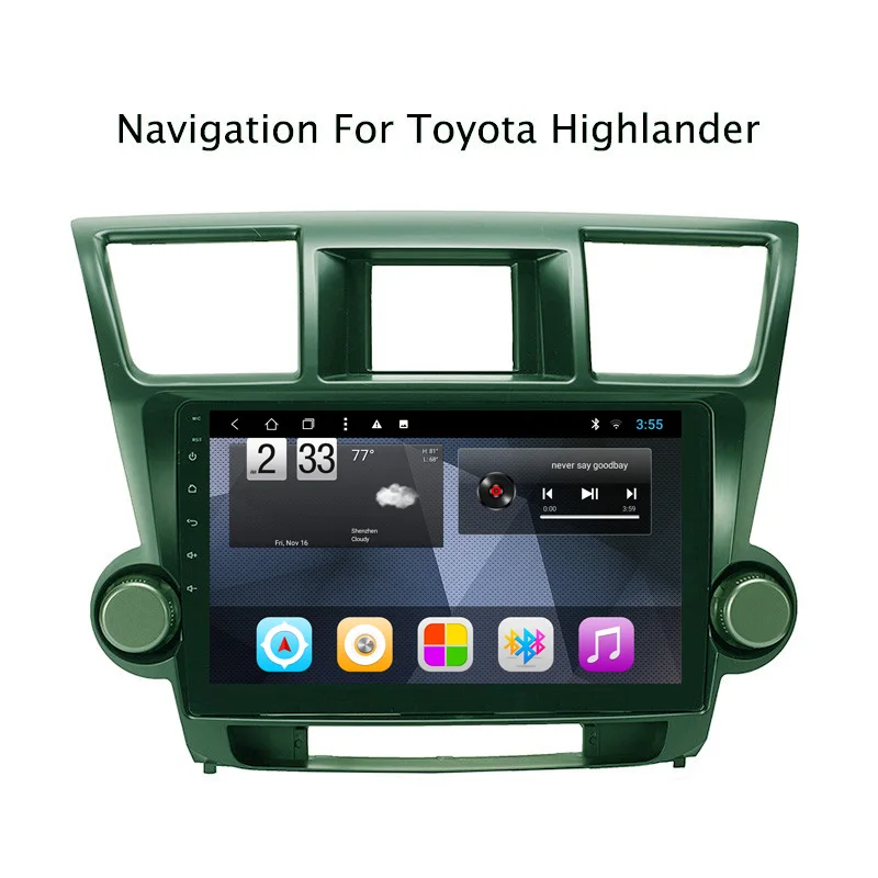 NaviTopia Octa Core Android 8.1 Car GPS Navigation For Toyota Highlander 2009-2014 Radio Stereo System Support Bluetooth/Wifi/4G |