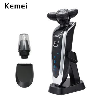 

kemei 5D electric shaver razor men shaving machine nose trimmer waterproof face care rechargeable floating beard shaver