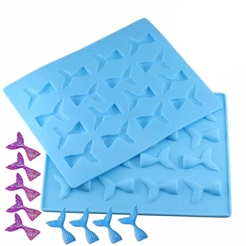 

25*20*0.3cm Non-toxic Mini Mermaid Tail Chocolate Silicone Mold Cupcake Baking Accessories Fondant Molds Cake Decorating Tools