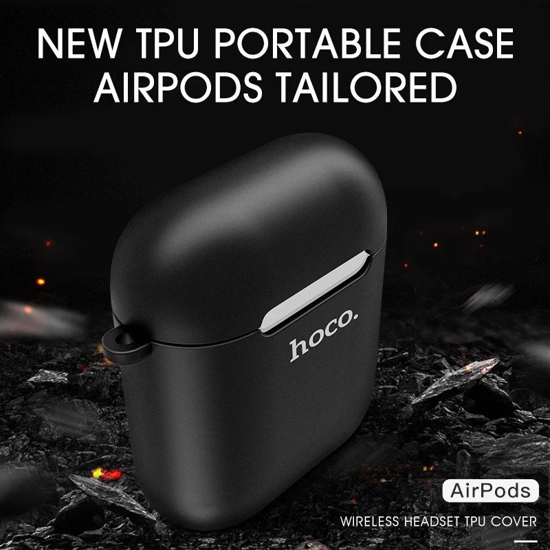 HOCO чехол для наушников для Apple Airpods, мягкий ТПУ чехол, цветной ультра тонкий прозрачный протектор для Air pods, bluetooth чехол для наушников