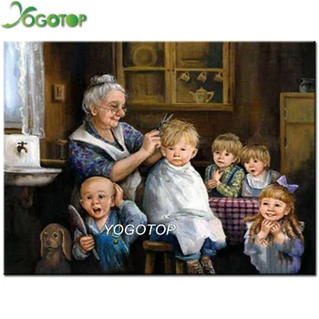 

YOGOTOP DIY Diamond Painting Cross Stitch Grandma hair cut Square Diamond Embroidery Home Decoration 5D Mosaic Kits VD520