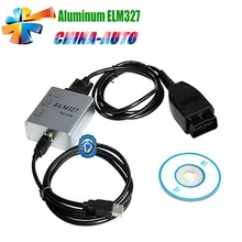 20 unids/lote Al Por Mayor ELM327 Metal de Aluminio Auto Interfaz de Diagnóstico OBD2 OBDII V1.5 CAN-BUS Escáner ELM327 USB ELM 327