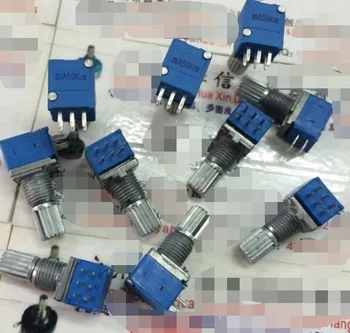 

5pcs/lot RK097G Sealed double potentiometer A50K handle length 15MM flower blue