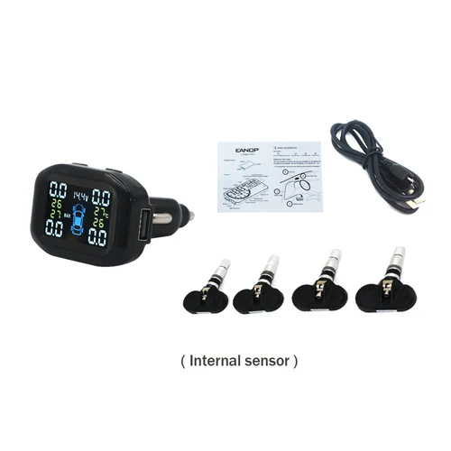 EANOP C400 USB TPMS беспроводная система контроля давления в шинах пластиковый чехол для автосигнализации с USB Автомобильное зарядное устройство 2.0A - Тип: Internal