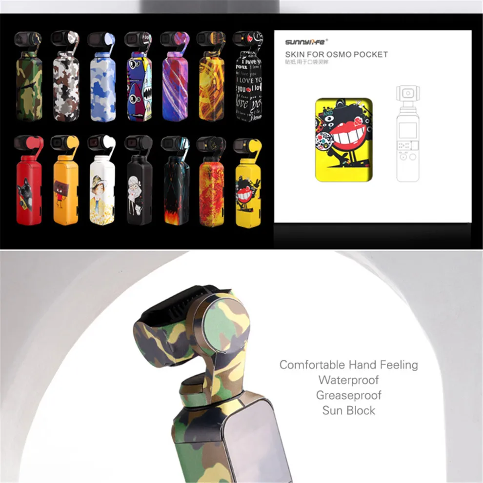 Waterproof Stickers For DJI OSMO Pocket Handheld Gimbal ColorfulCamouflage Decals 3M Scotchcal Film Skin Stickers Accessories-17