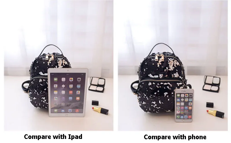 Women Sequined Backpack PU Leather Small Sequins Female Backpacks New Arrival Bling Designer Travel Girl Rucksack Mochila BP0198 (25)