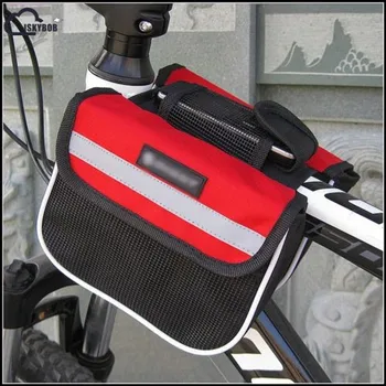 

ISKYBOB Bicycle Top Frame Pannier Front Tube Double Saddle Bag Bag organize bag