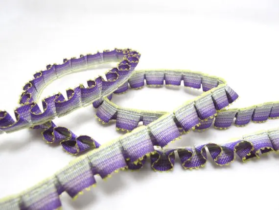2 ярдов 9 мм плиссированные двухсторонний край пикота Омбре отделка | Ремесло DIY