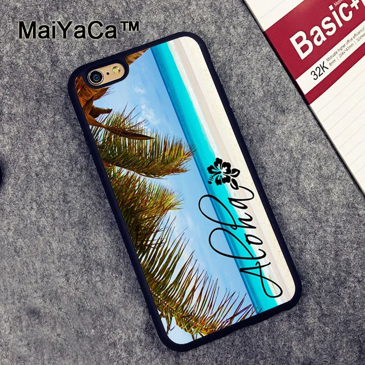 

MaiYaCa Aloha Hawaii Hawaiian Beach Palms Rubber Phone Cases For iphone 7 8 6 6S Plus X XR XS MAX 5 5S SE Cover Coque
